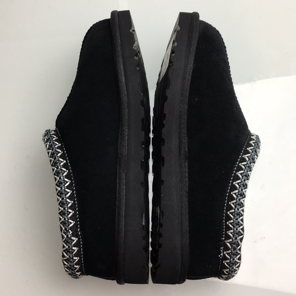 Ugg Tasman Black Suede Sheepskin Slippers Loafers - Picture 7 of 8